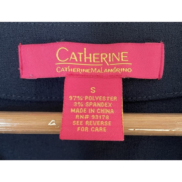 Catherine Malandrino Navy Blue Lace Front Grommet Shift Dress w/ Pockets Small - Picture 5 of 7